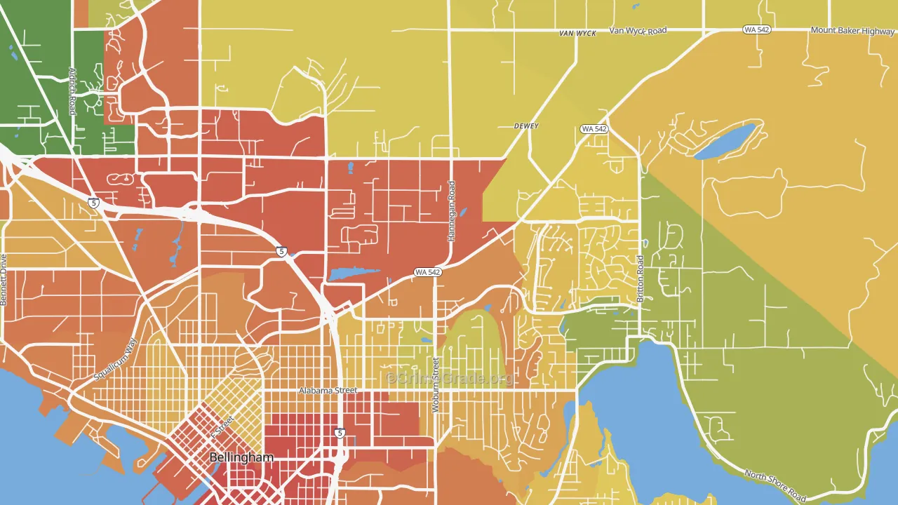 Mount Baker, Bellingham, WA Map of Vandalism Rates