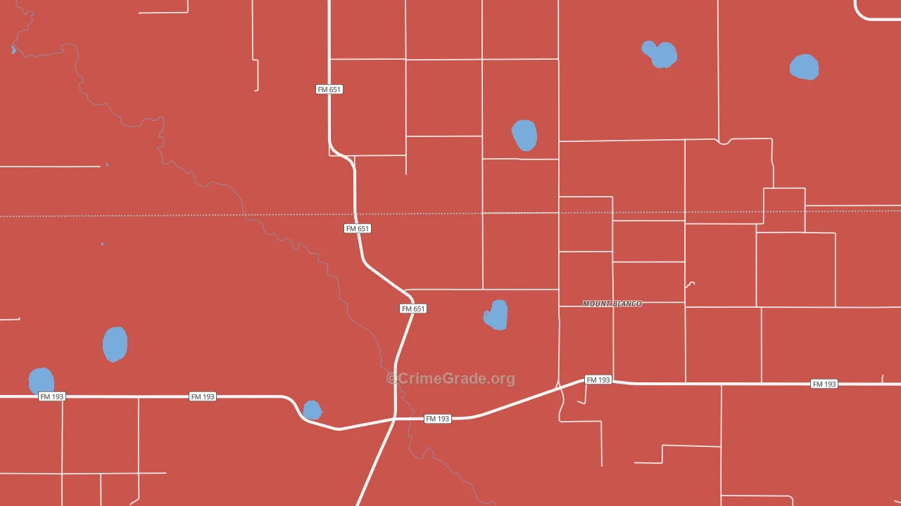 Mount Blanco, TX Map of Vandalism Rates