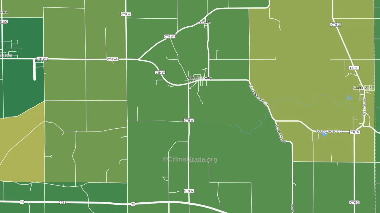 Mount Calvary, WI Map of Vandalism Rates