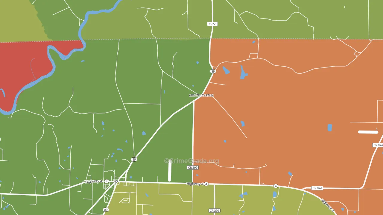 Mount Carmel, FL Map of Vandalism Rates