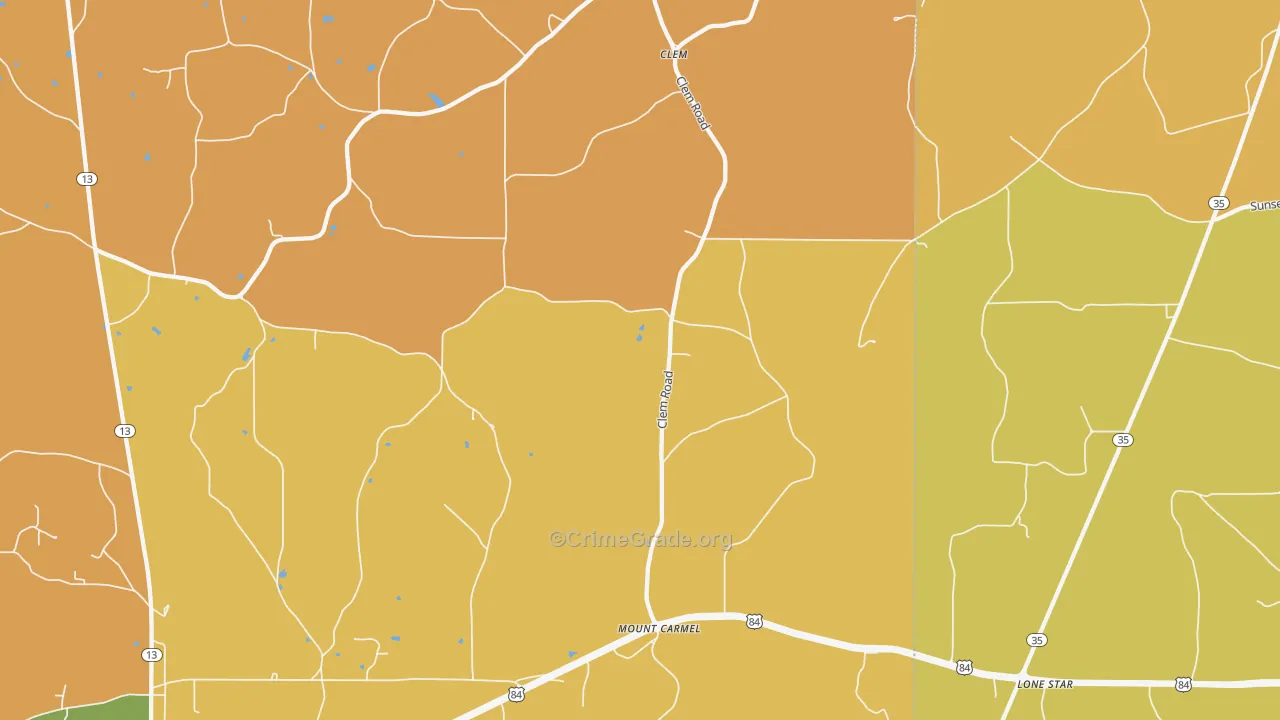 Mount Carmel, MS Map of Vandalism Rates