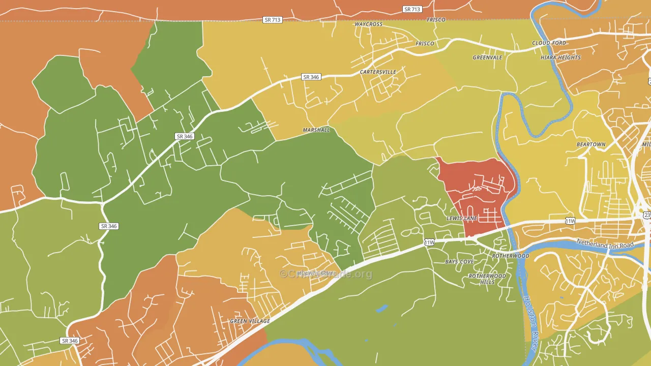 Mount Carmel, TN Map of Vandalism Rates