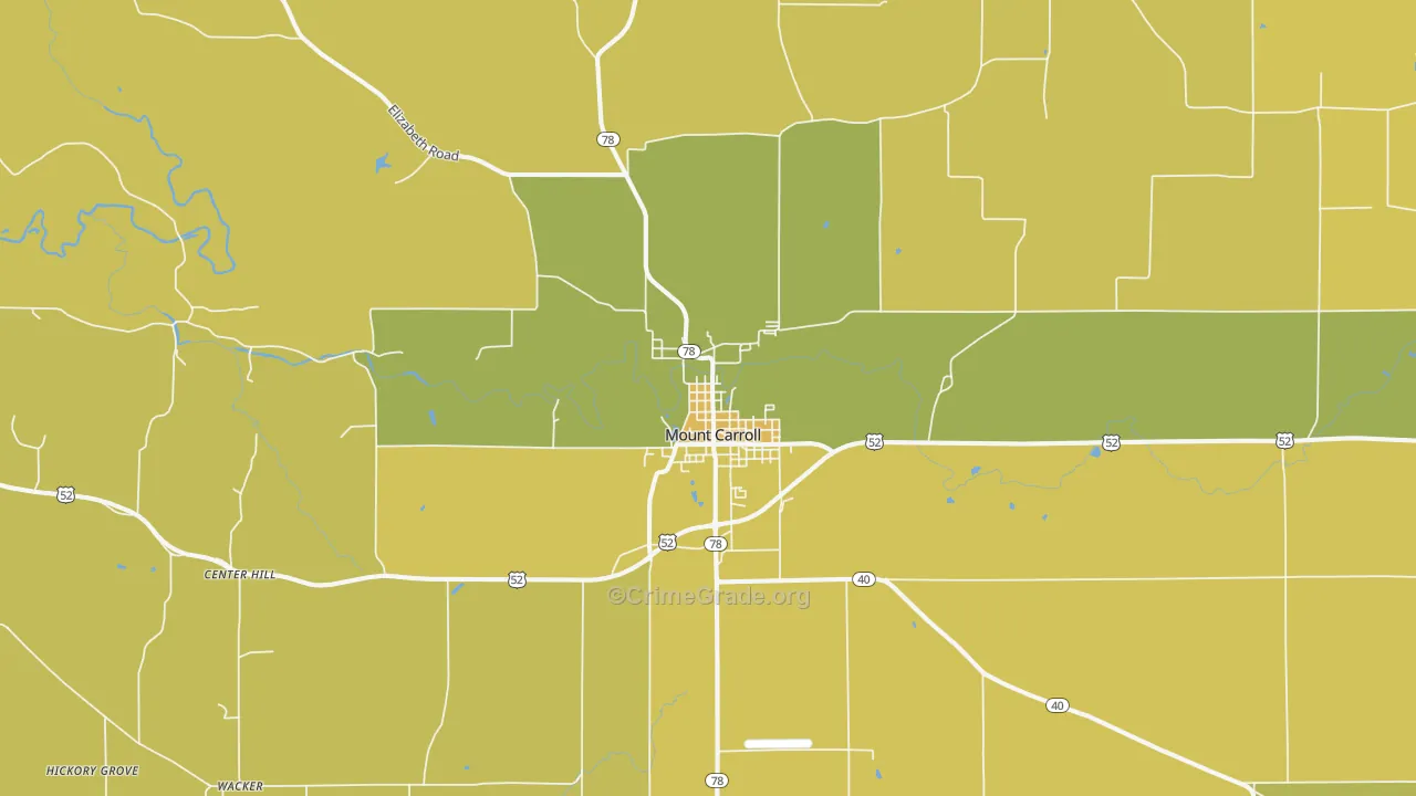 Mount Carroll, IL Map of Vandalism Rates