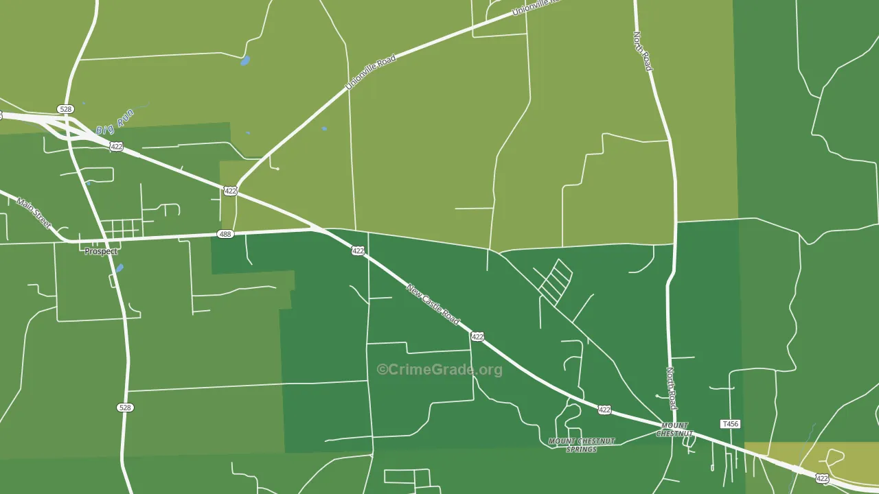 Mount Chestnut Springs, PA Map of Vandalism Rates