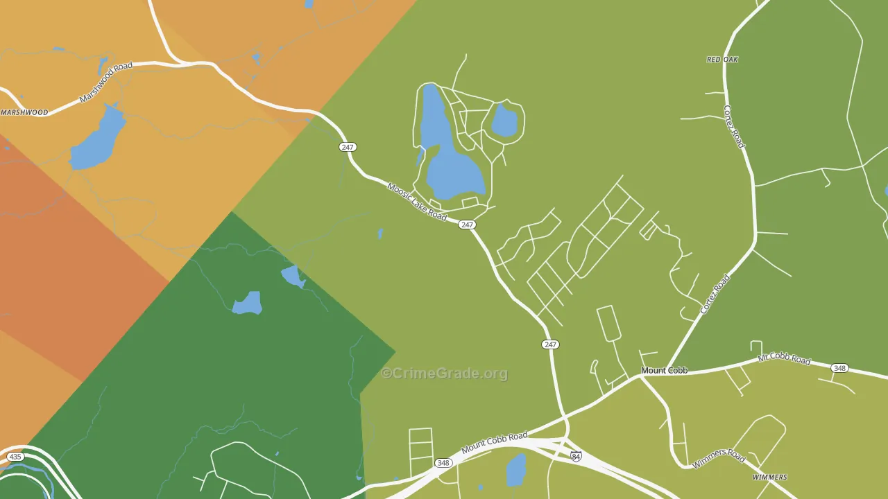 Mount Cobb, PA Map of Vandalism Rates