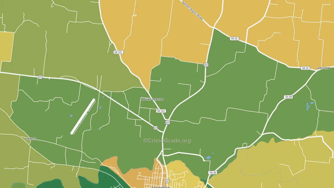 Mount Denson, TN Map of Vandalism Rates