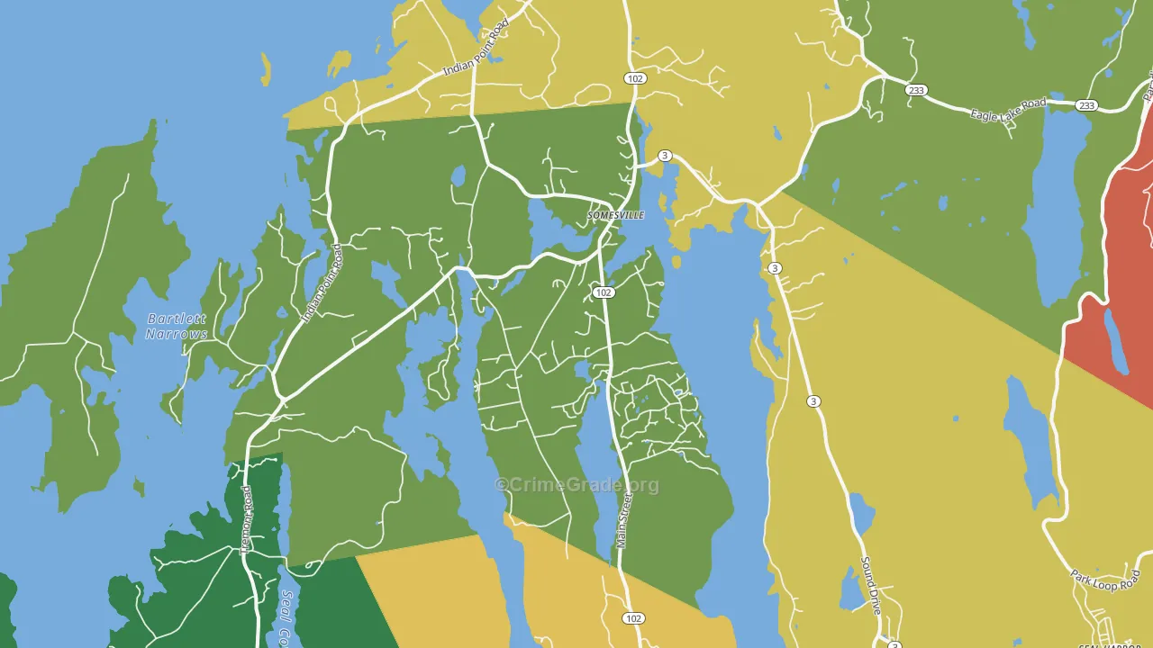 Mount Desert, ME Map of Vandalism Rates