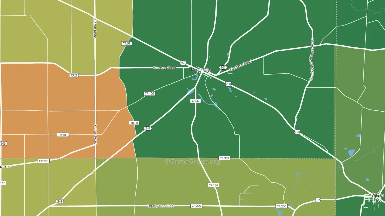 Mount Eaton, OH Map of Vandalism Rates