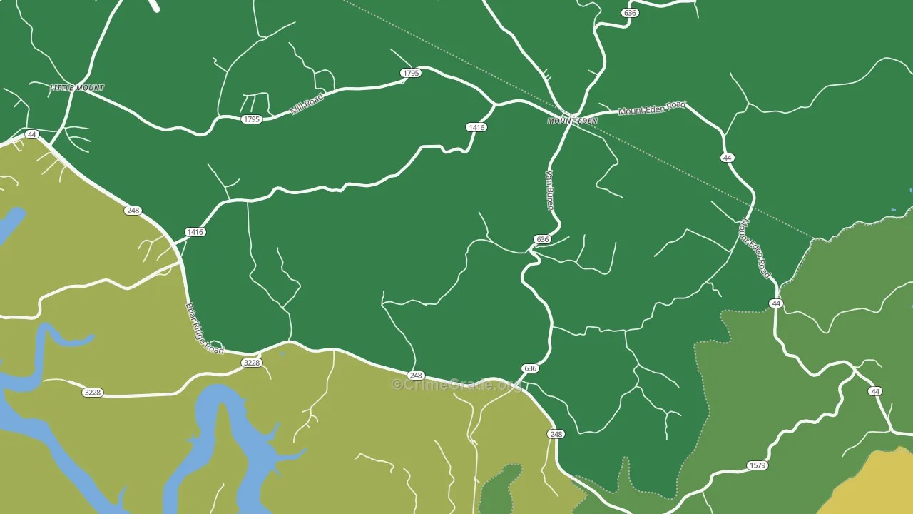 Mount Eden, KY Map of Vandalism Rates