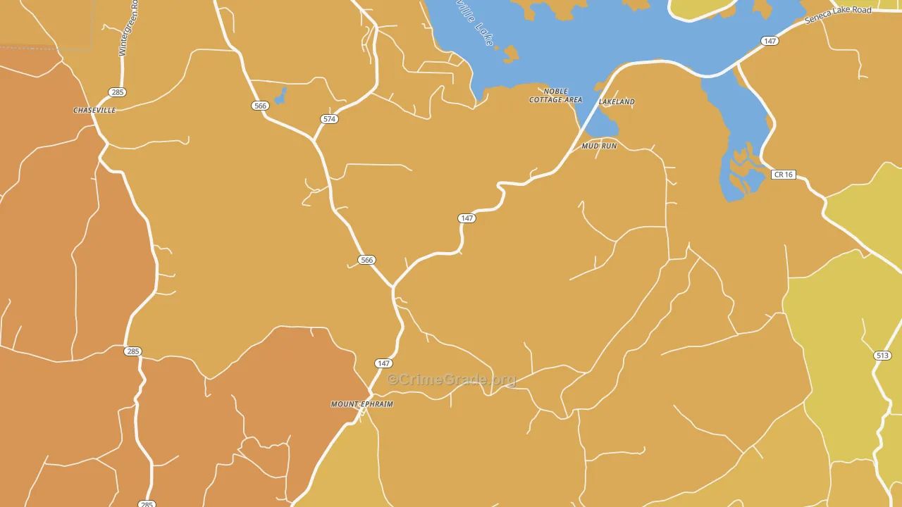 Mount Ephraim, OH Map of Vandalism Rates