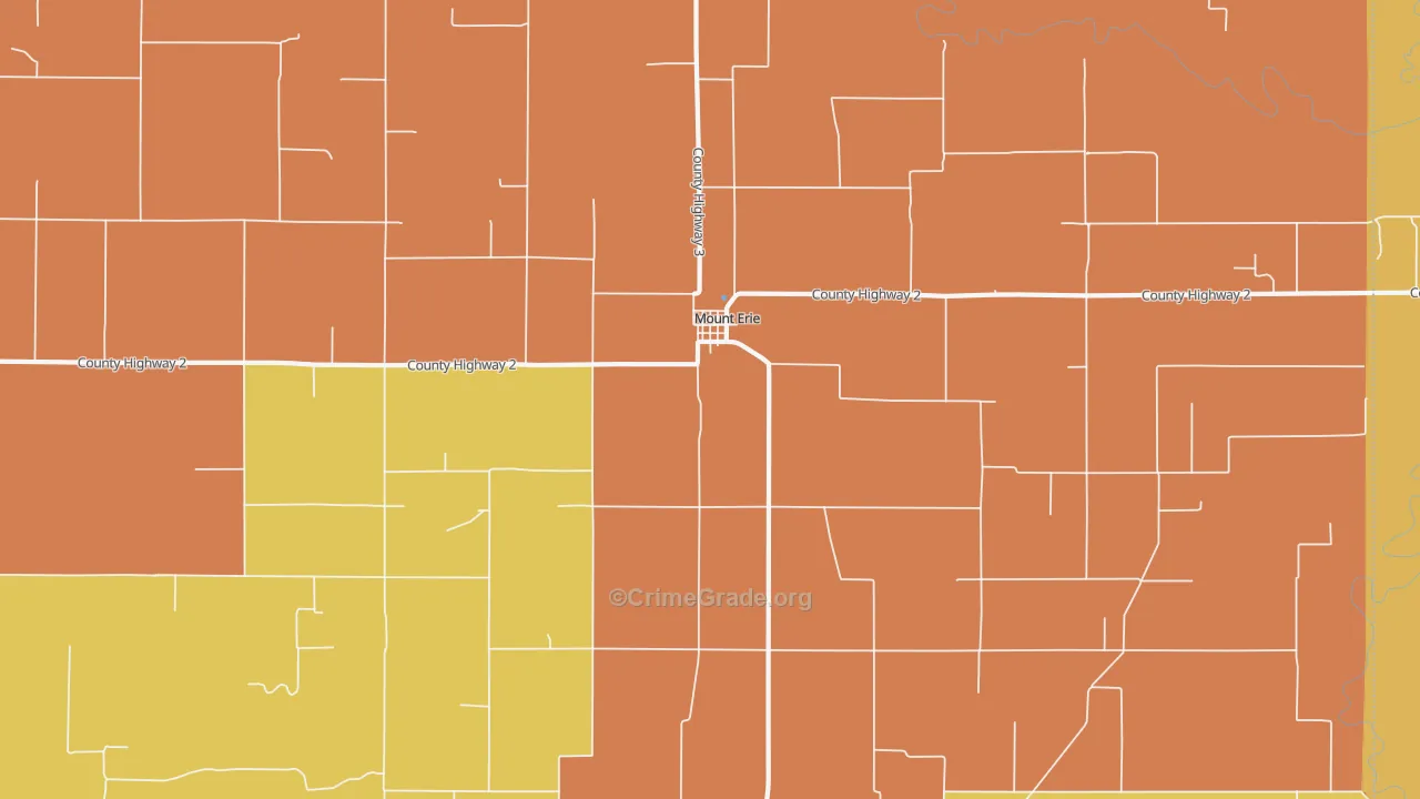 Mount Erie, IL Map of Vandalism Rates