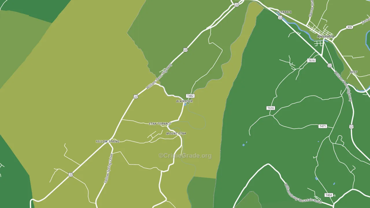 Mount Etna, PA Map of Vandalism Rates