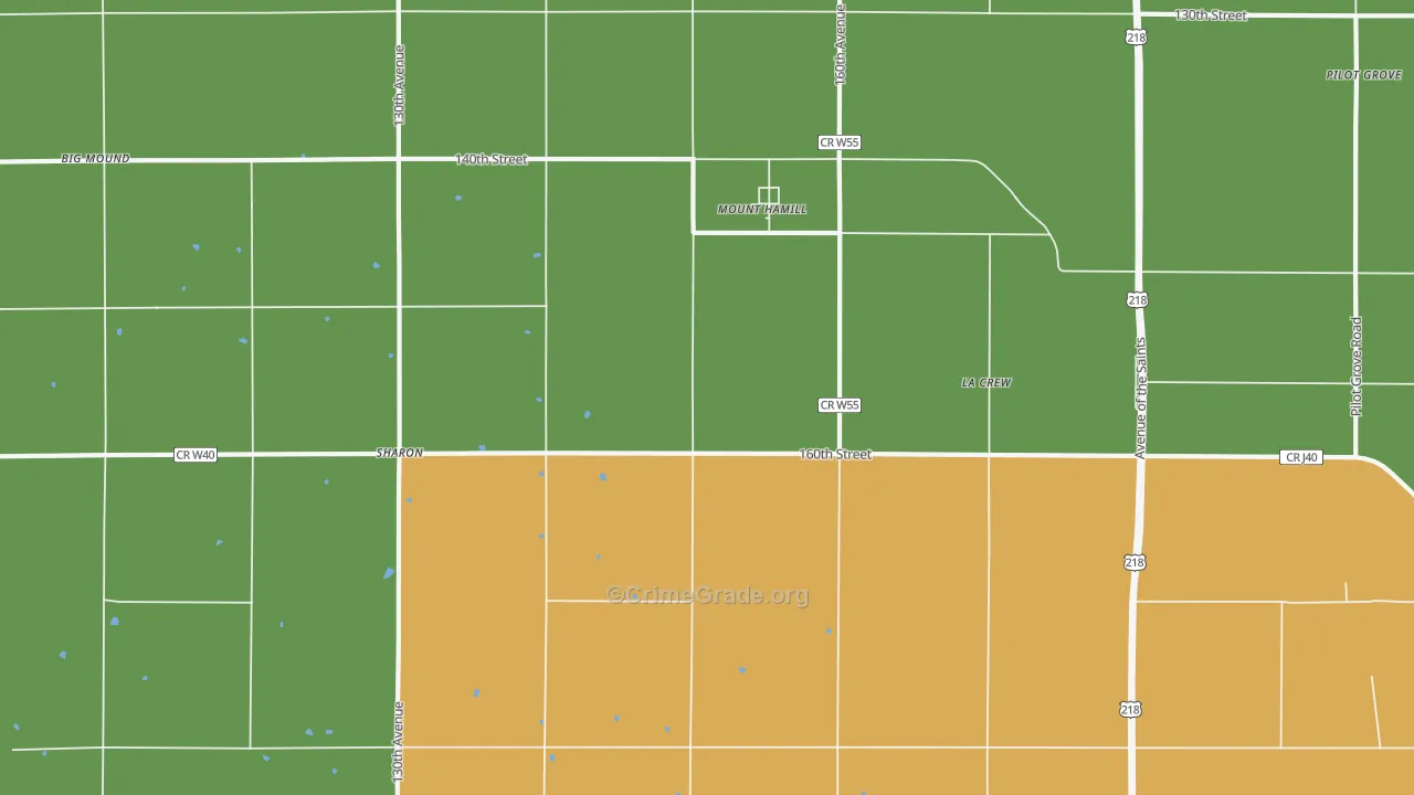 Mount Hamill, IA Map of Vandalism Rates