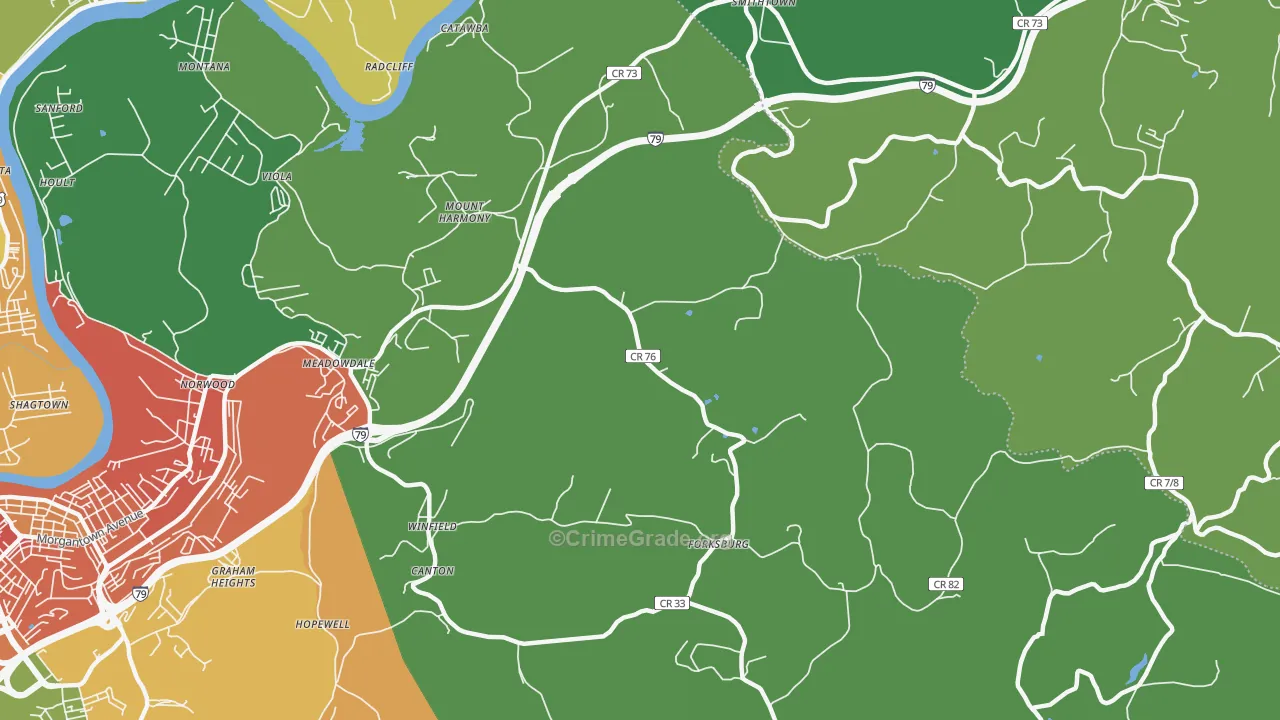 Mount Harmony, WV Map of Vandalism Rates