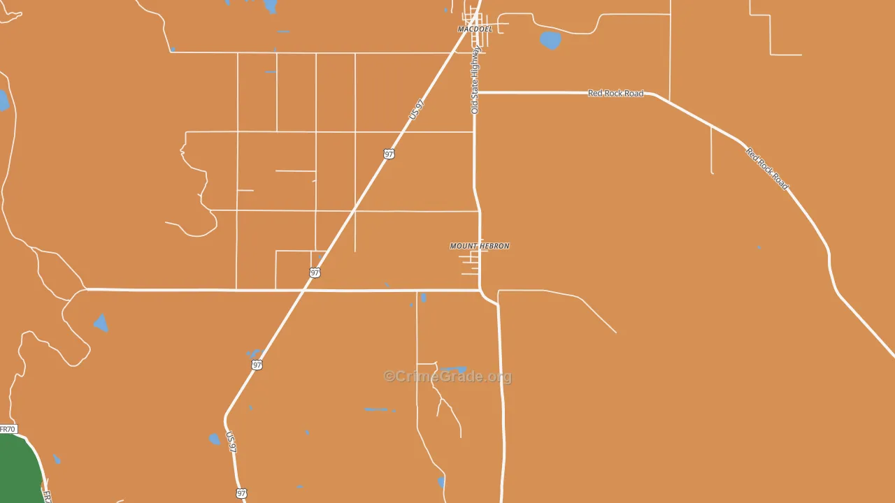 Mount Hebron, CA Map of Vandalism Rates