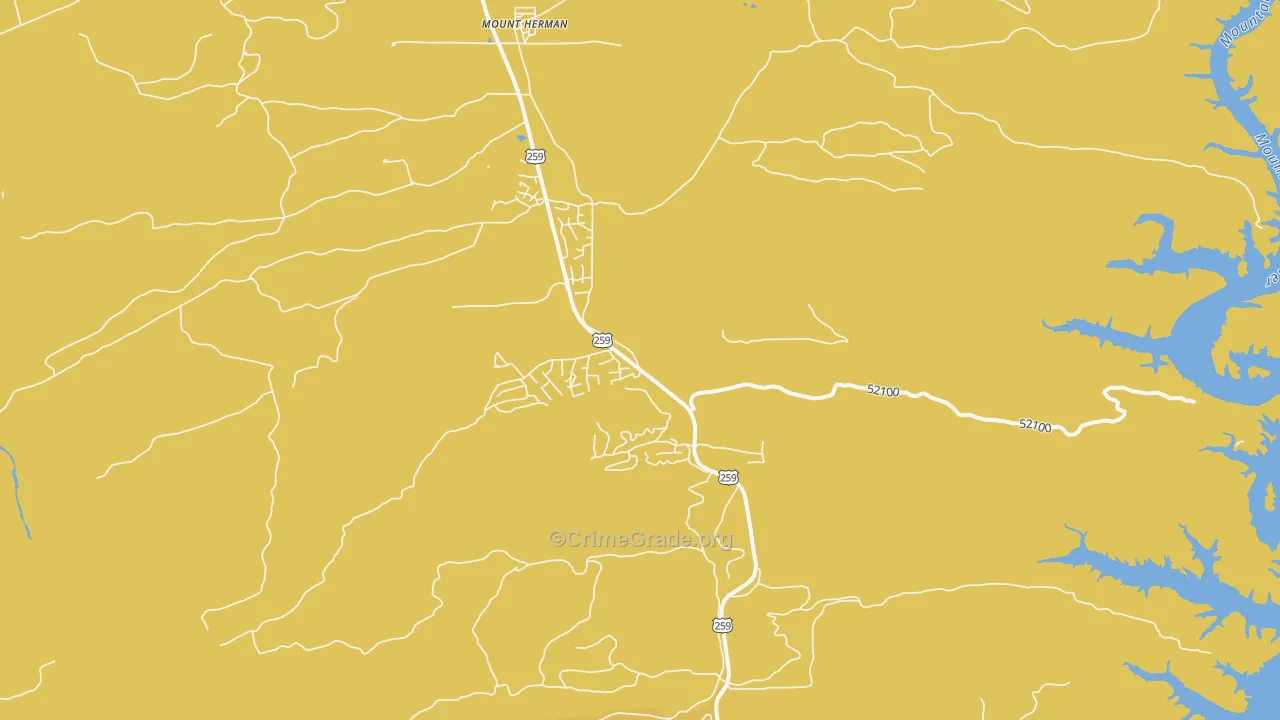 Mount Herman, OK Map of Vandalism Rates