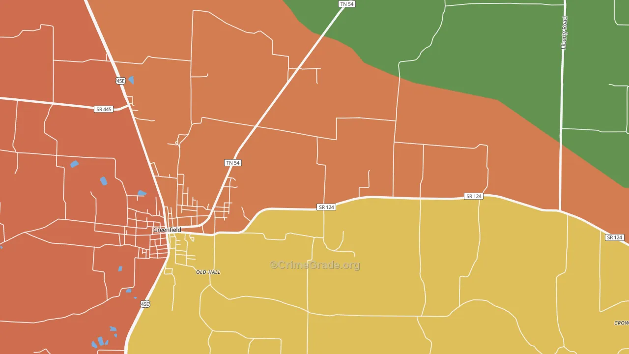 Mount Herman, TN Map of Vandalism Rates