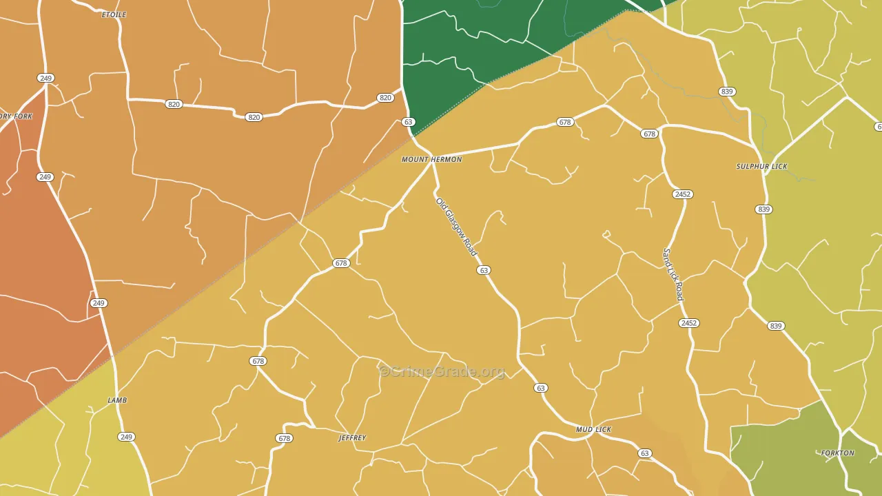 Mount Hermon, KY Map of Vandalism Rates