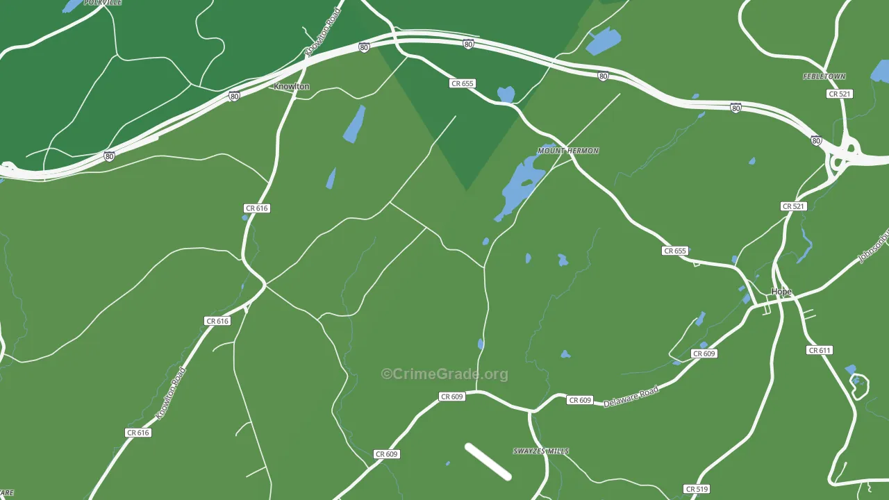 Mount Hermon, NJ Map of Vandalism Rates