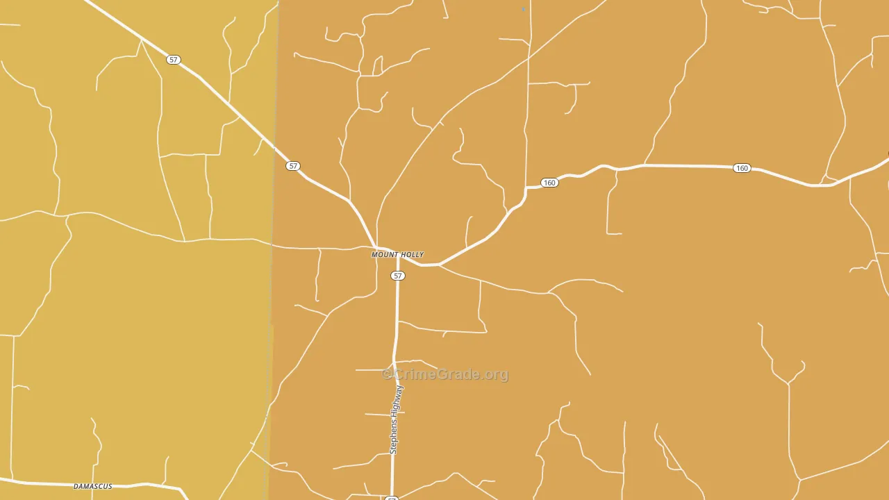 Mount Holly, AR Map of Vandalism Rates