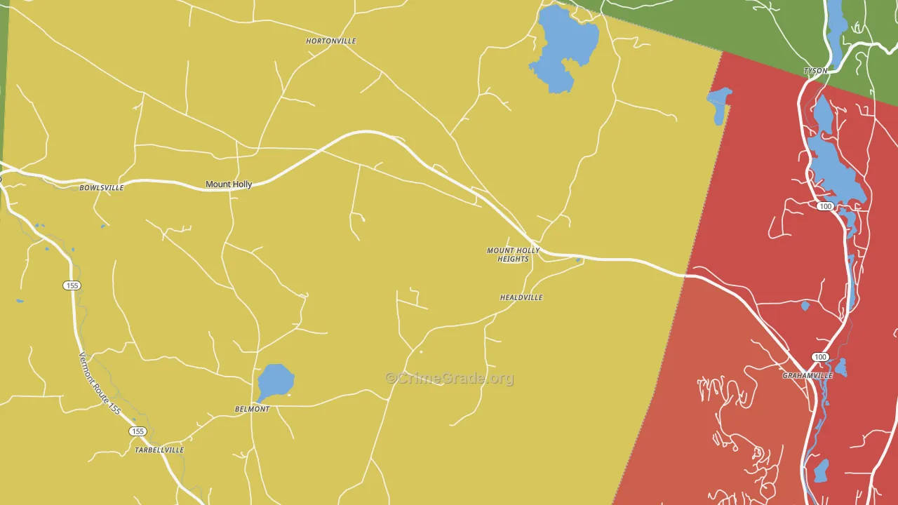 Mount Holly, VT Map of Vandalism Rates