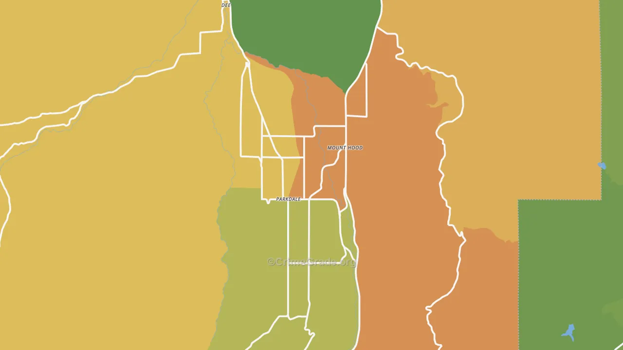 Mount Hood-Parkdale, OR Map of Vandalism Rates