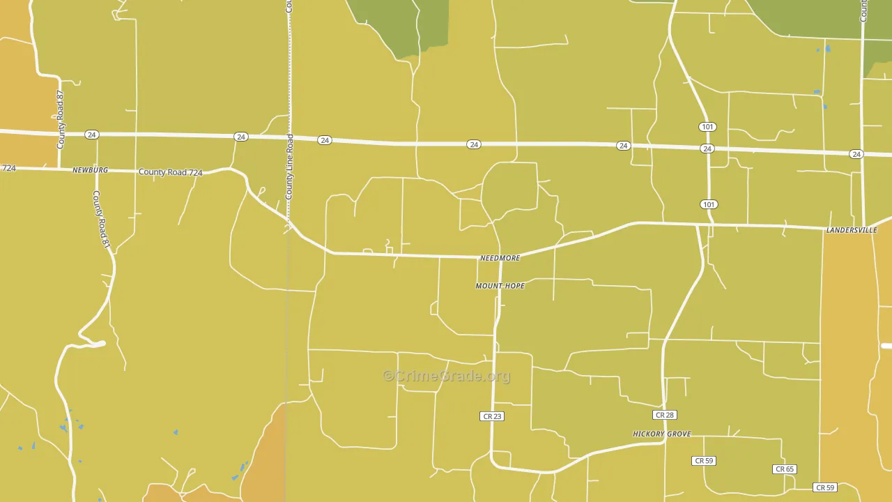Mount Hope, AL Map of Vandalism Rates
