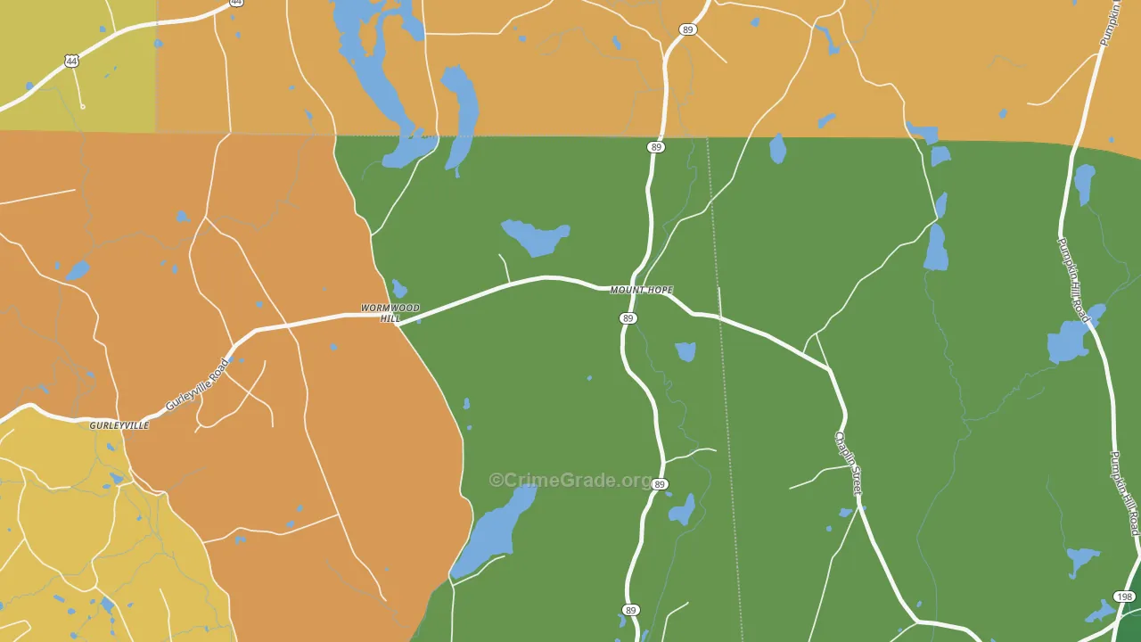 Mount Hope, CT Map of Vandalism Rates