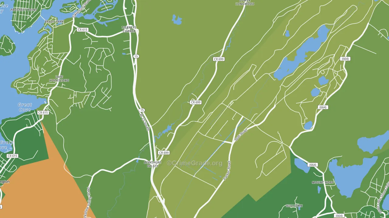 Mount Hope, NJ Map of Vandalism Rates