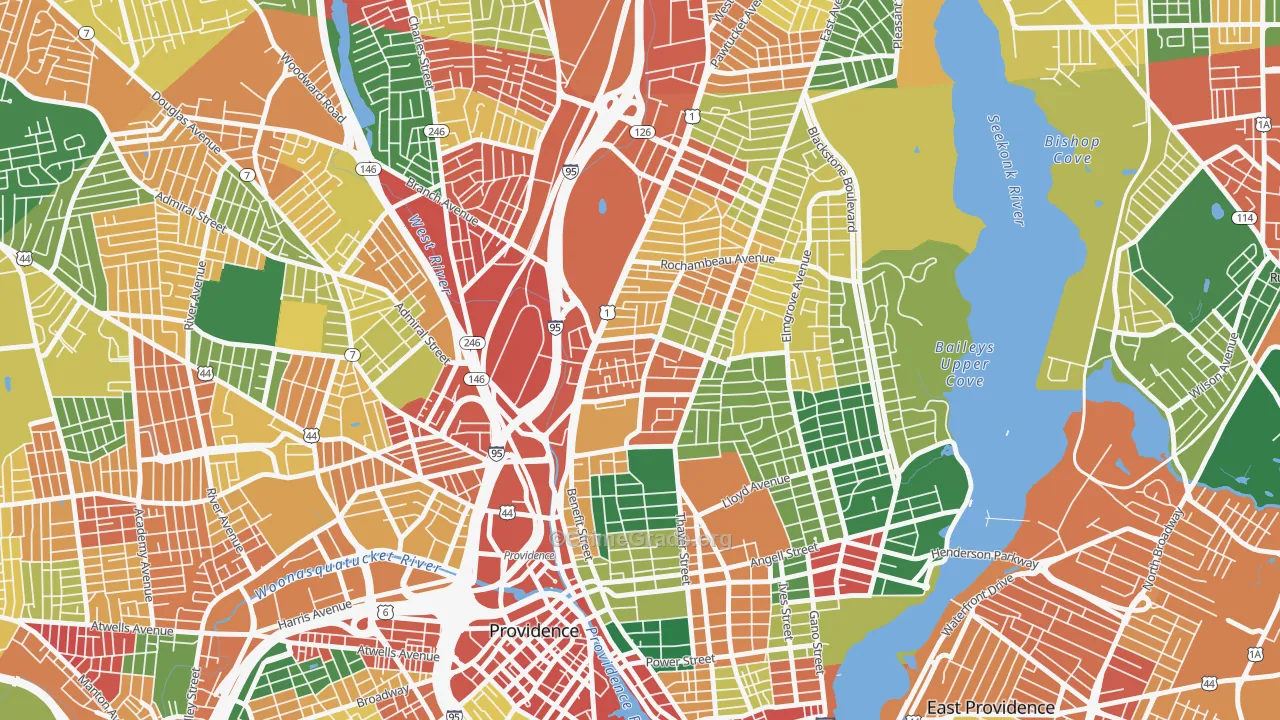 Mount Hope, Providence, RI Map of Vandalism Rates