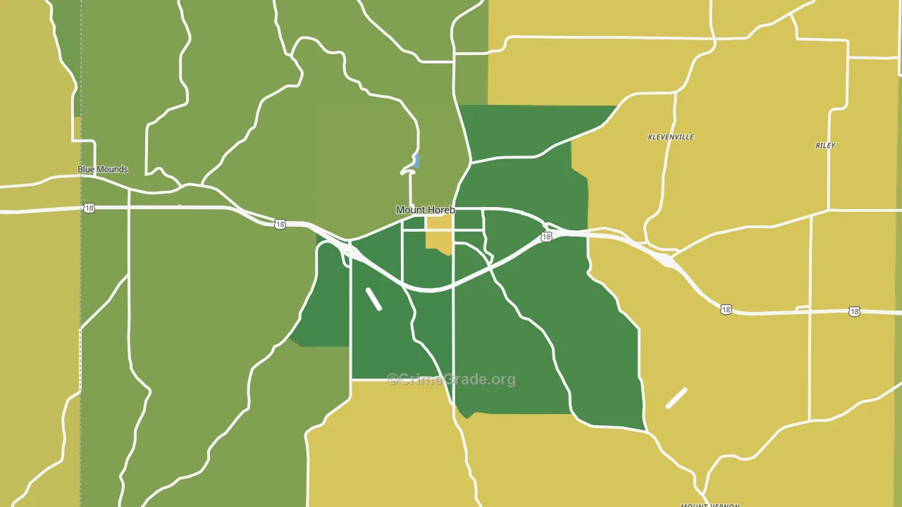 Mount Horeb, WI Map of Vandalism Rates