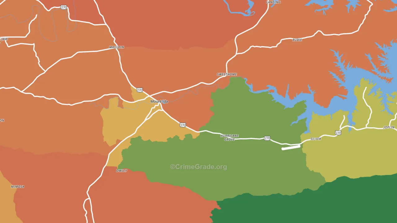Mount Ida, AR Map of Vandalism Rates