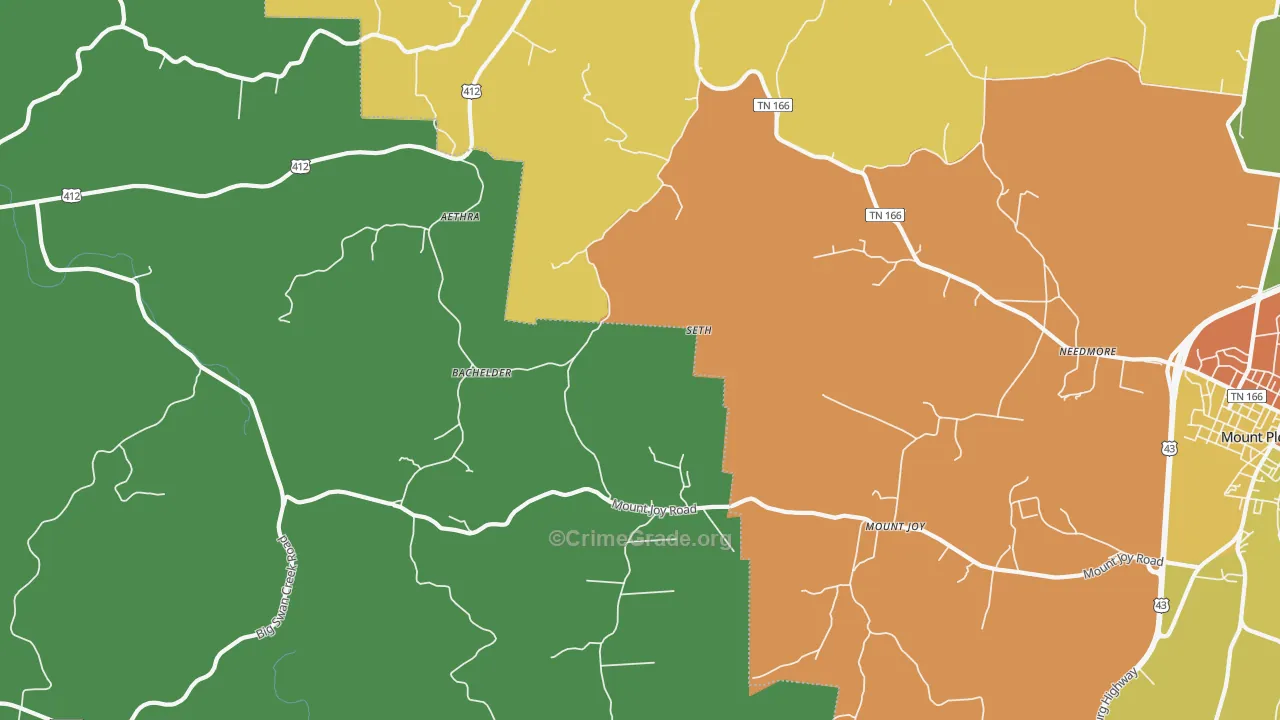 Mount Joy, TN Map of Vandalism Rates