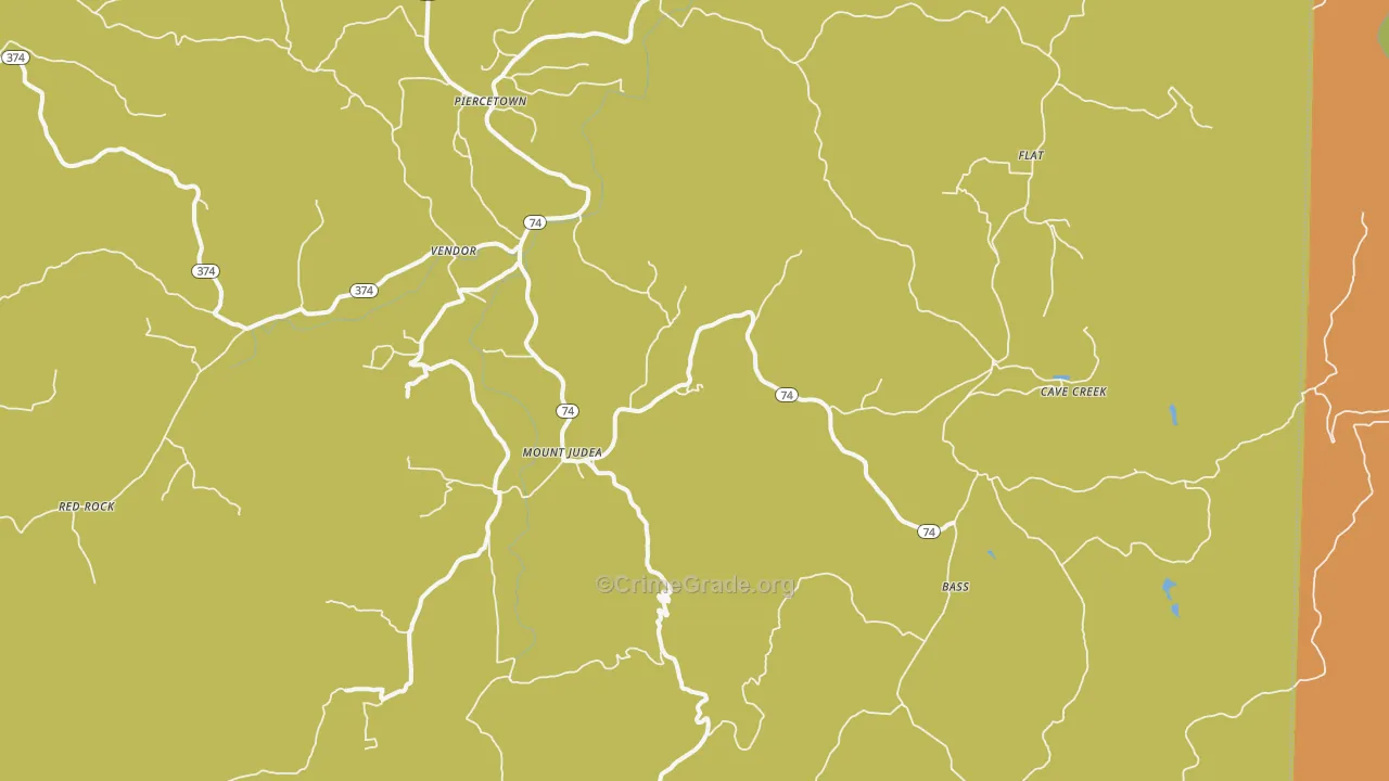 Mount Judea, AR Map of Vandalism Rates