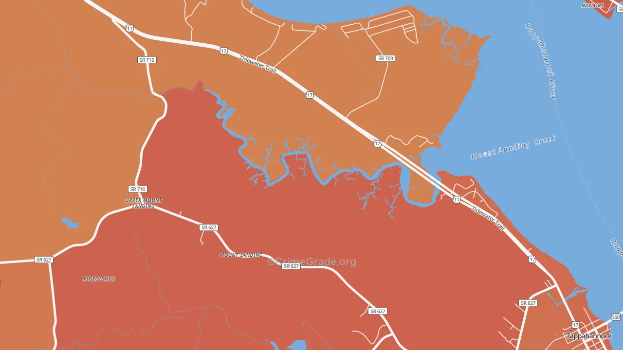 Mount Landing, VA Map of Vandalism Rates