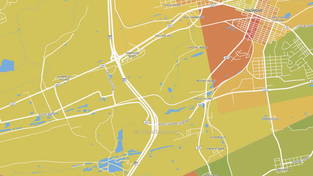 Mount Laurel, PA Map of Vandalism Rates