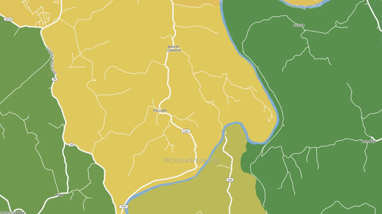 Mount Lebanon, KY Map of Vandalism Rates