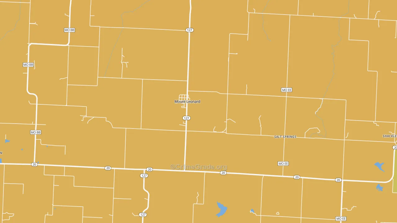 Mount Leonard, MO Map of Vandalism Rates