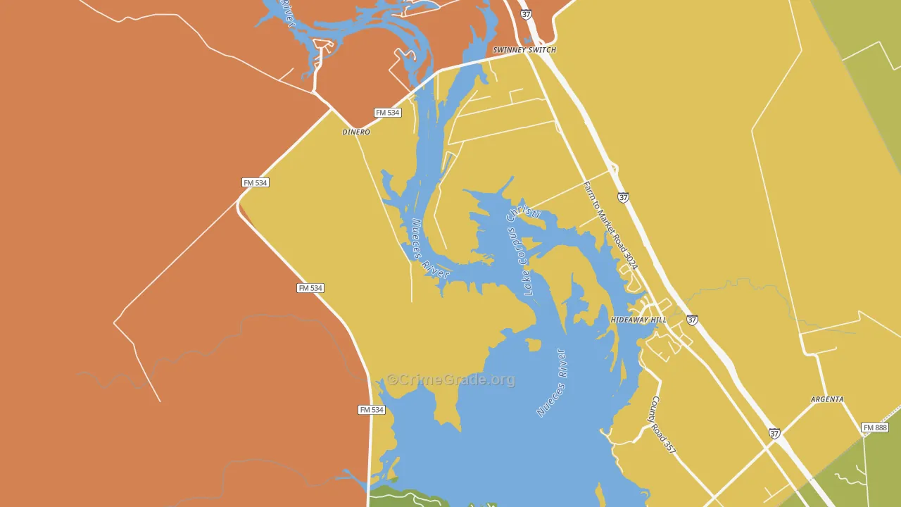 Mount Lucas, TX Map of Vandalism Rates