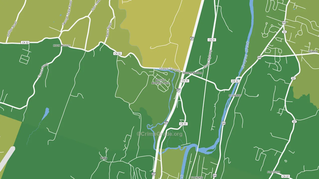 Mount Marion, NY Map of Vandalism Rates