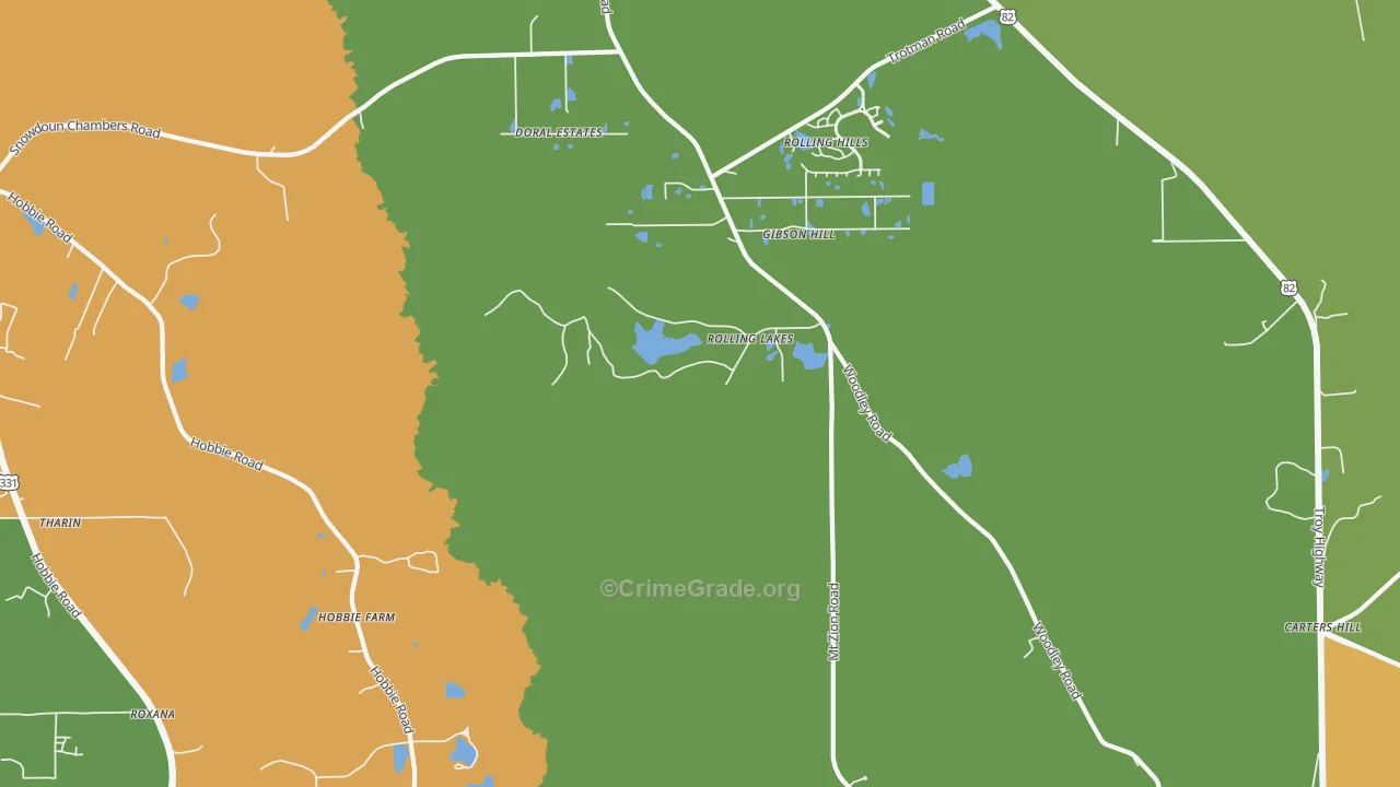Mount Meigs, AL Map of Vandalism Rates