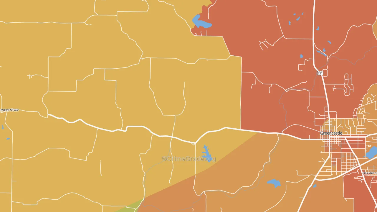 Mount Meridian, IN Map of Vandalism Rates