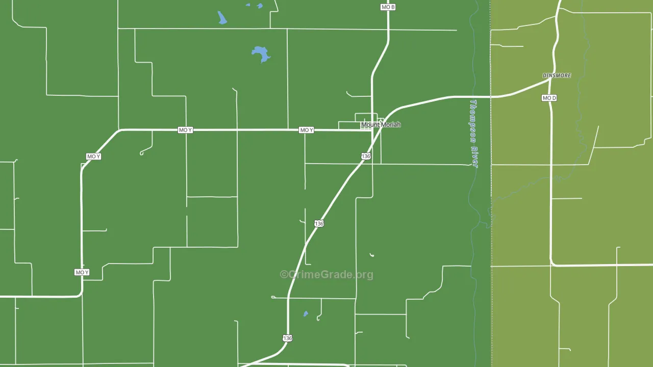 Mount Moriah, MO Map of Vandalism Rates