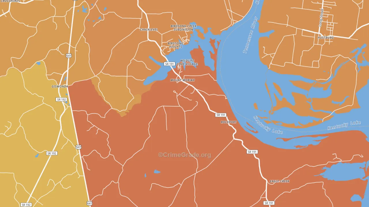 Mount Moriah, TN Map of Vandalism Rates