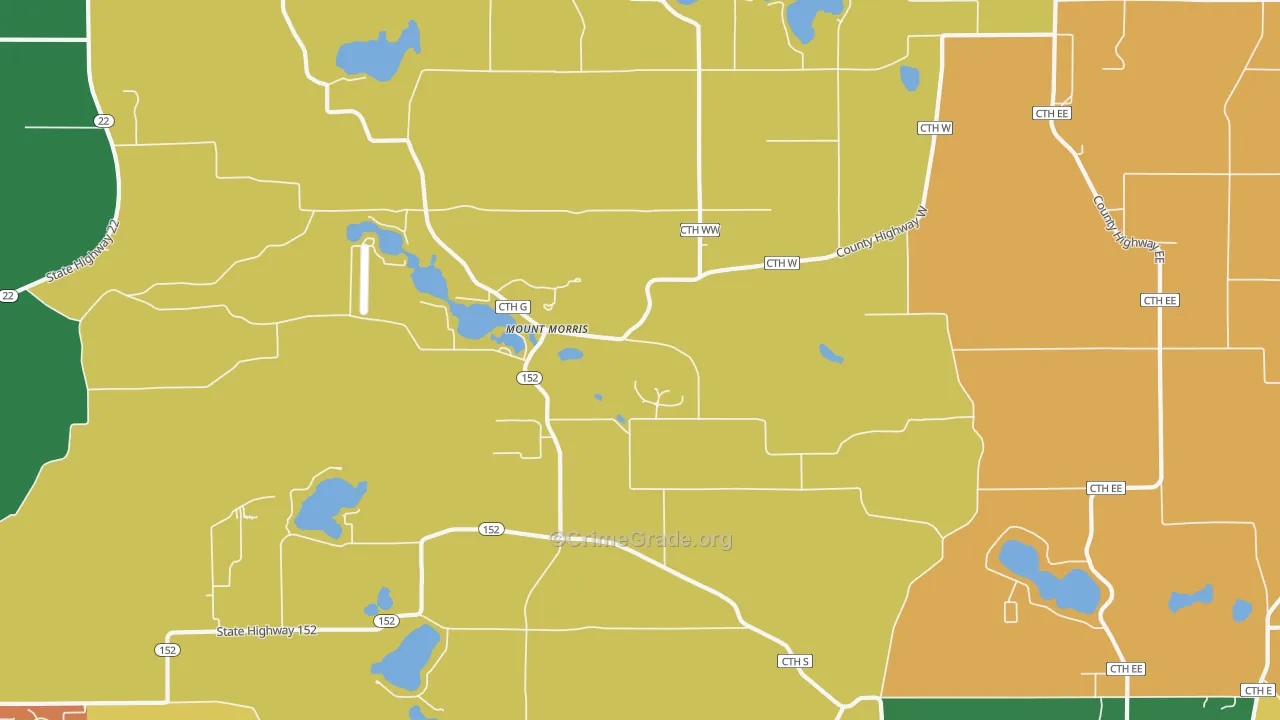 Mount Morris, WI Map of Vandalism Rates