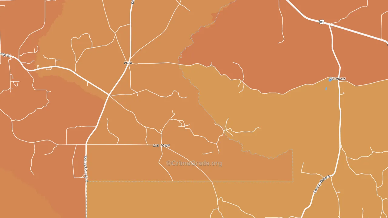 Mount Nebo, AL Map of Vandalism Rates