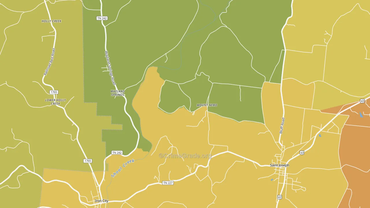 Mount Nebo, TN Map of Vandalism Rates