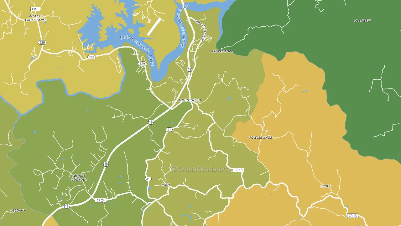 Mount Nebo, WV Map of Vandalism Rates