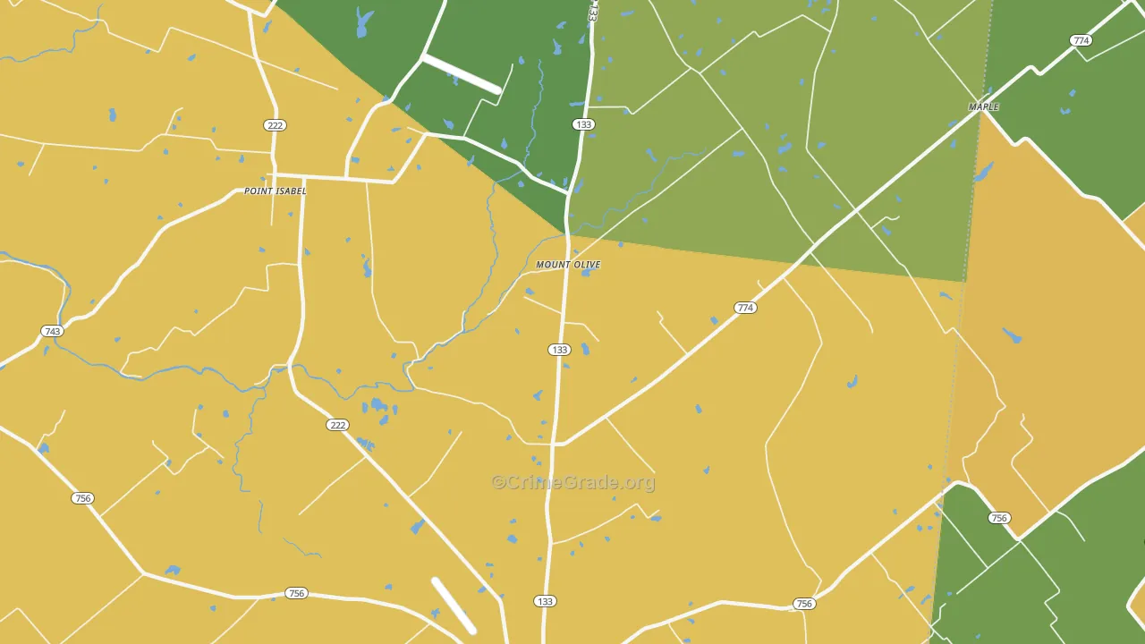 Mount Olive, OH Map of Vandalism Rates