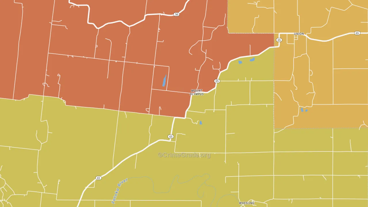Mount Olympus, IN Map of Vandalism Rates